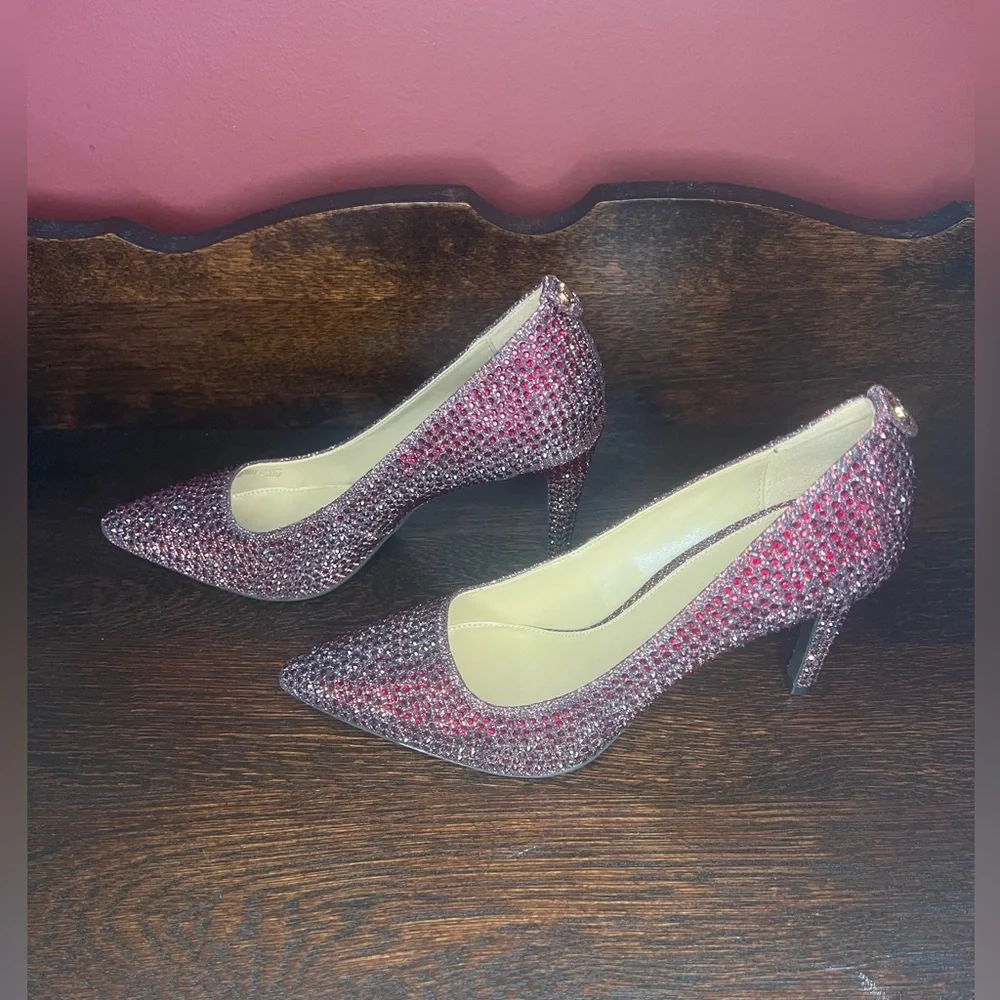 Michael Kors Red Rhinestone Studded Heels